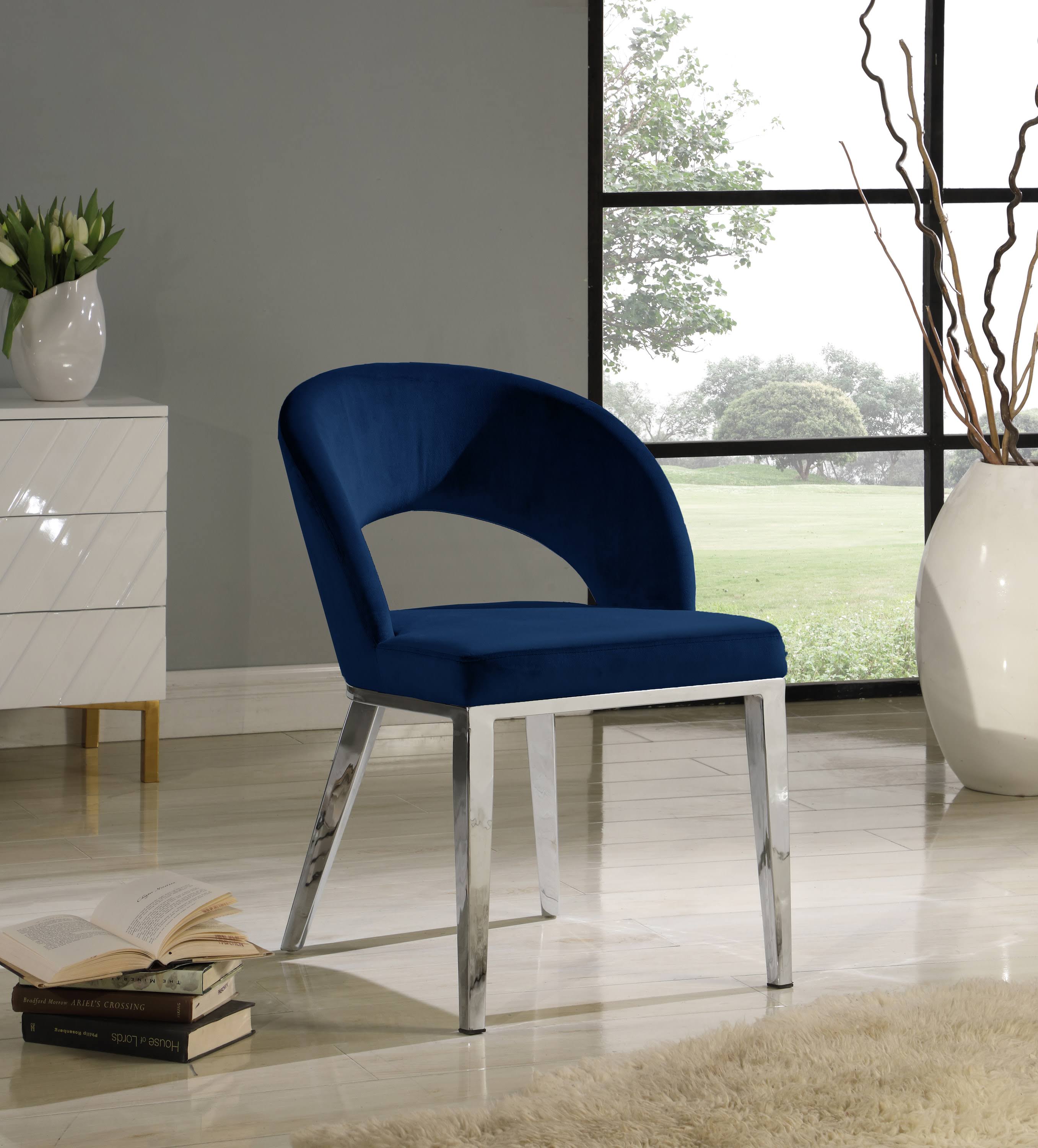 Navy Velvet Dining Chair B9776
