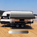 RV Awning Fabric Replacement Waterproof Vinyl Shade Screen Brown Strip-17' O161