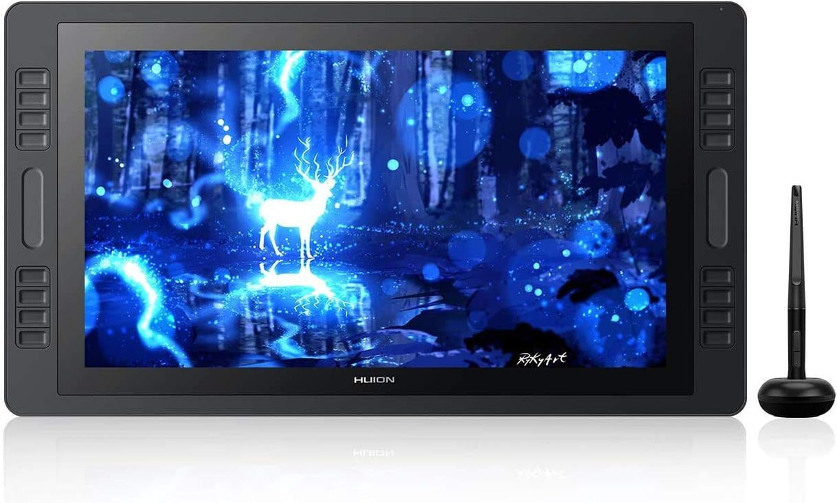 Graphics Drawing Monitor with Full Laminated Screen 19.5inch Pen Display with Battery-Free Stylus Tilt 16 Express Keys 2 Touch Bars Stand Included E101100