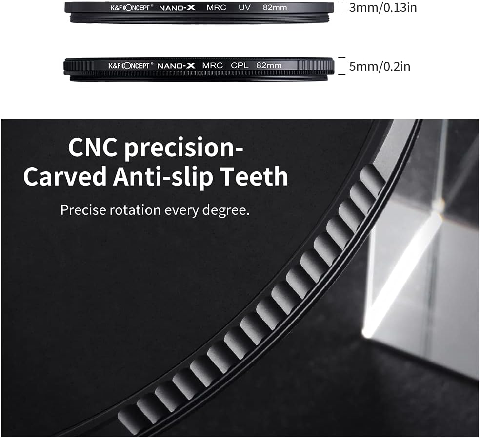 55mm Circular Polarizers Filter & MC UV Protection Filter Kit (2 pcs) with Lens Cap, 28 Multi-Layer Coatings X3527