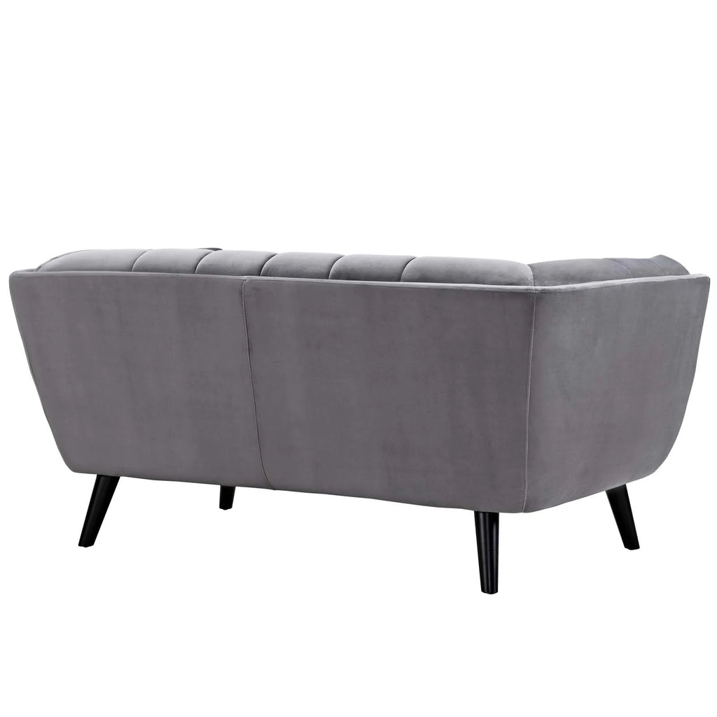 2 Piece Velvet Upholstered Loveseat and Armchair Set O566