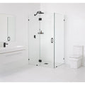 Matte Black Hinged Frameless Shower Door Z9042