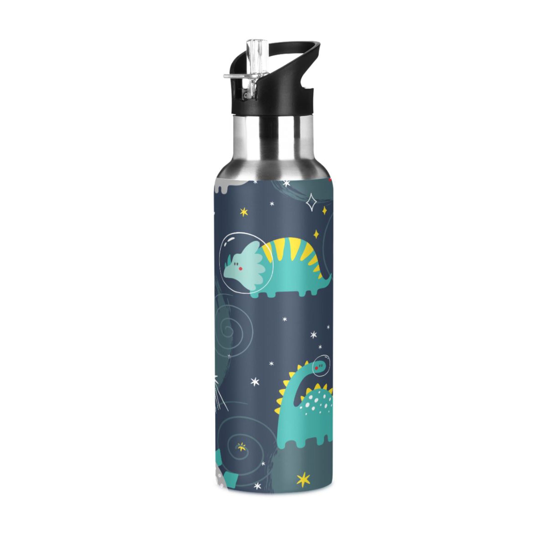 Stainless Steel Insulated Vacuum Flask Water Bottle with Straw Lid E467