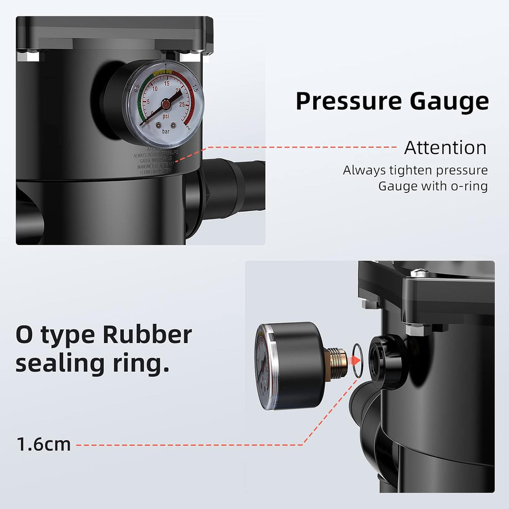 14.4" Sand Filter with 1/2HP Prefilter Pump System, 7-Way Valve U756705