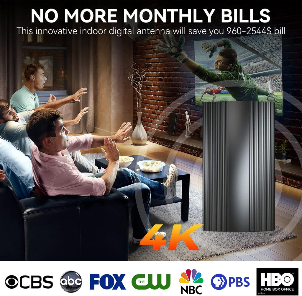 HD TV Antenna with Amplifier Signal Booster 33ft Coaxial Cable S253