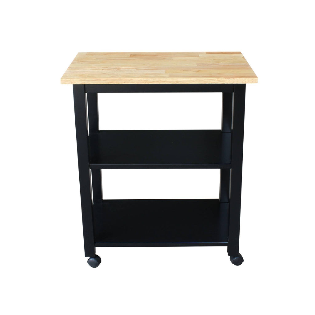 Black & Natural Microwave Cart V630207