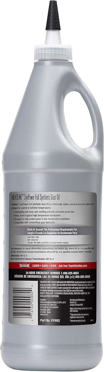 Full Synthetic Gear Oil 75W-140, Case of 12 V328781