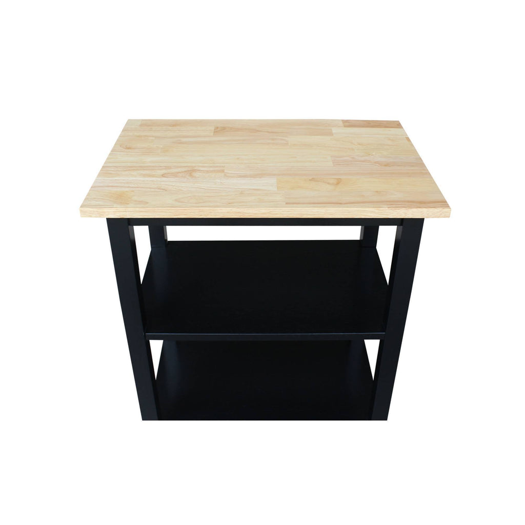 Black & Natural Microwave Cart V630207