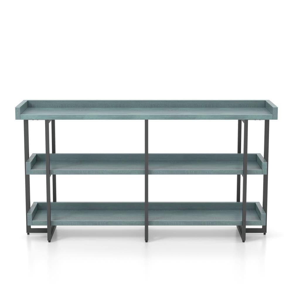 Antique Blue 3-Tier Wood Console Table W49788