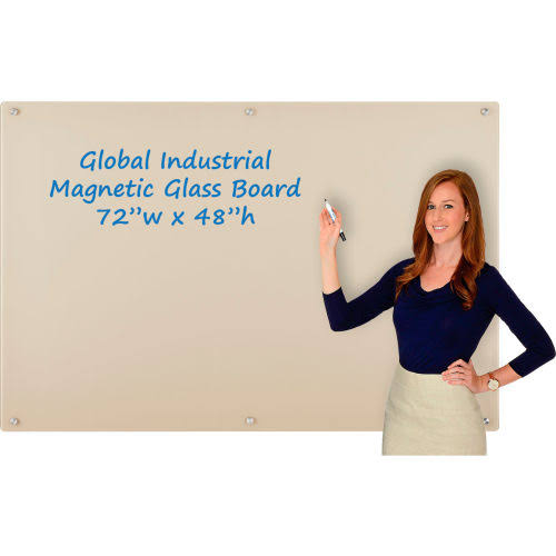 Tan Magnetic Glass Dry Erase Board V726323