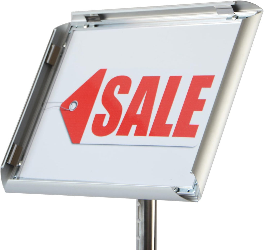 Adjustable Heavy Duty Pedestal Poster Stand with Square Steel Base U751