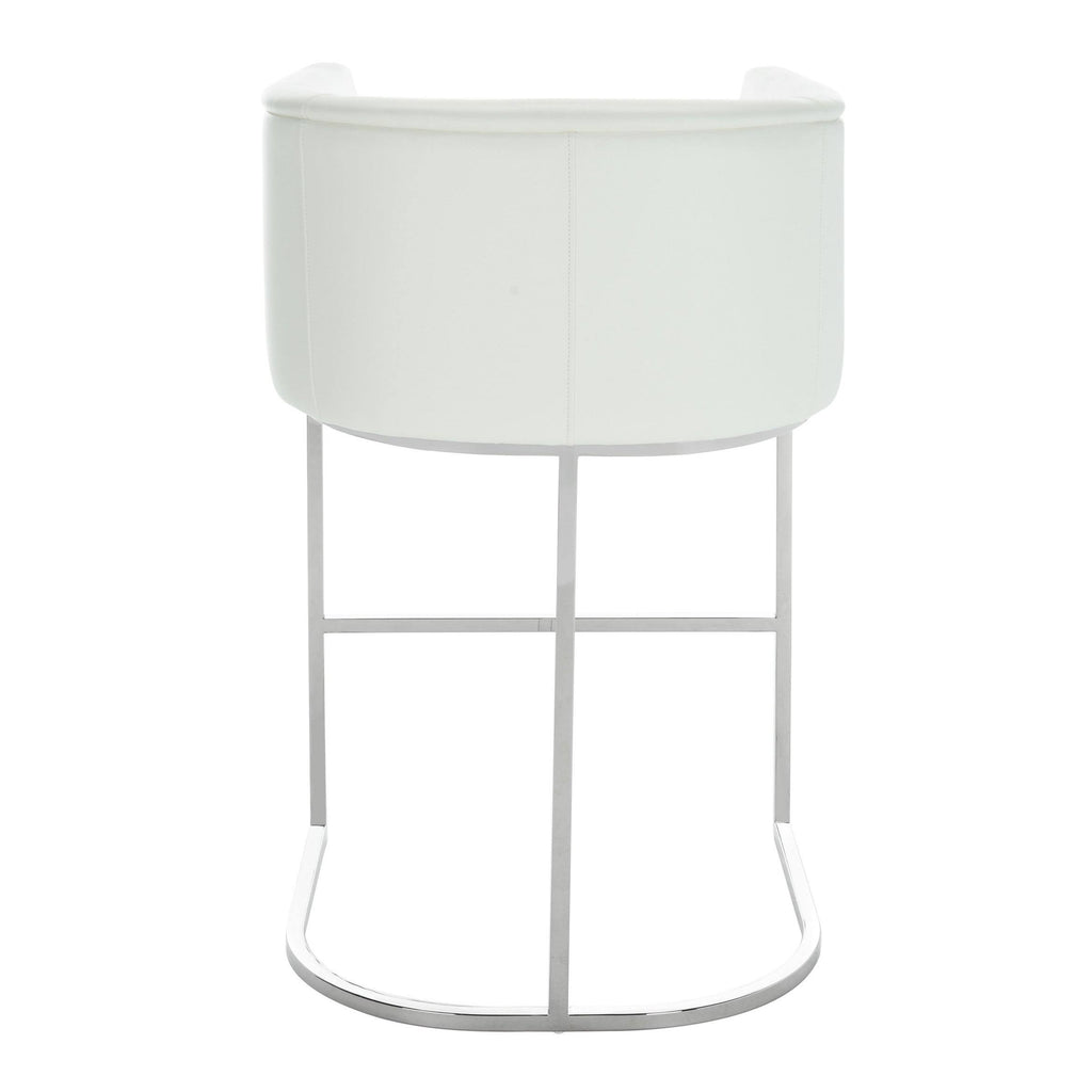 White Leather Bar Stool V551309