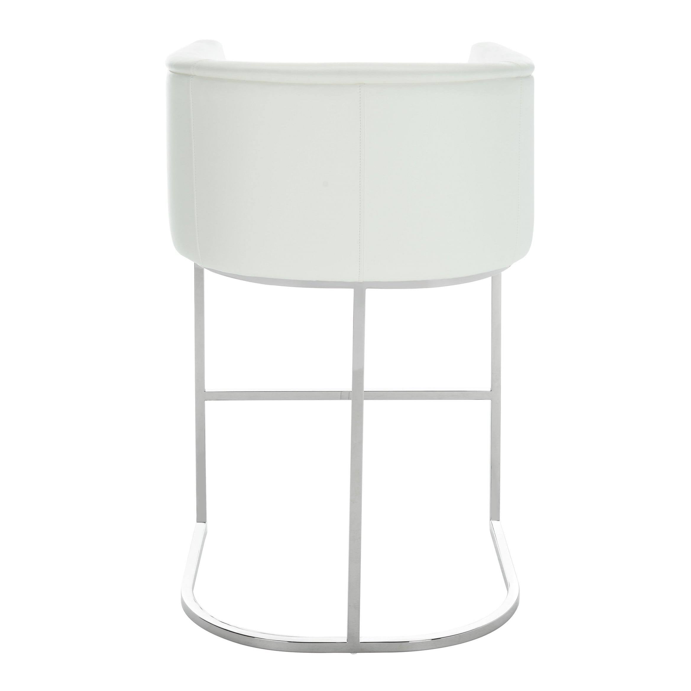 White Leather Bar Stool V551309