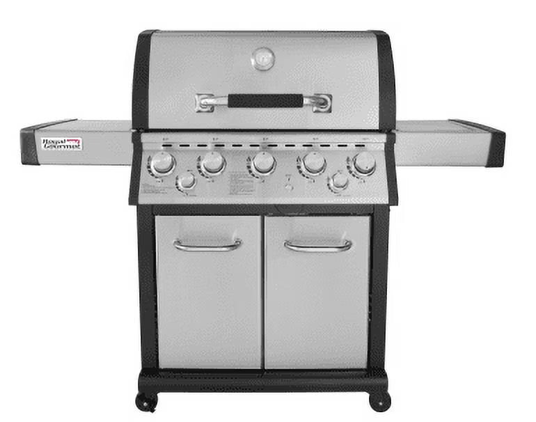 5-Burner Gas Grill with Infrared Rear Burner, Side Burner, Stainless Steel Q668