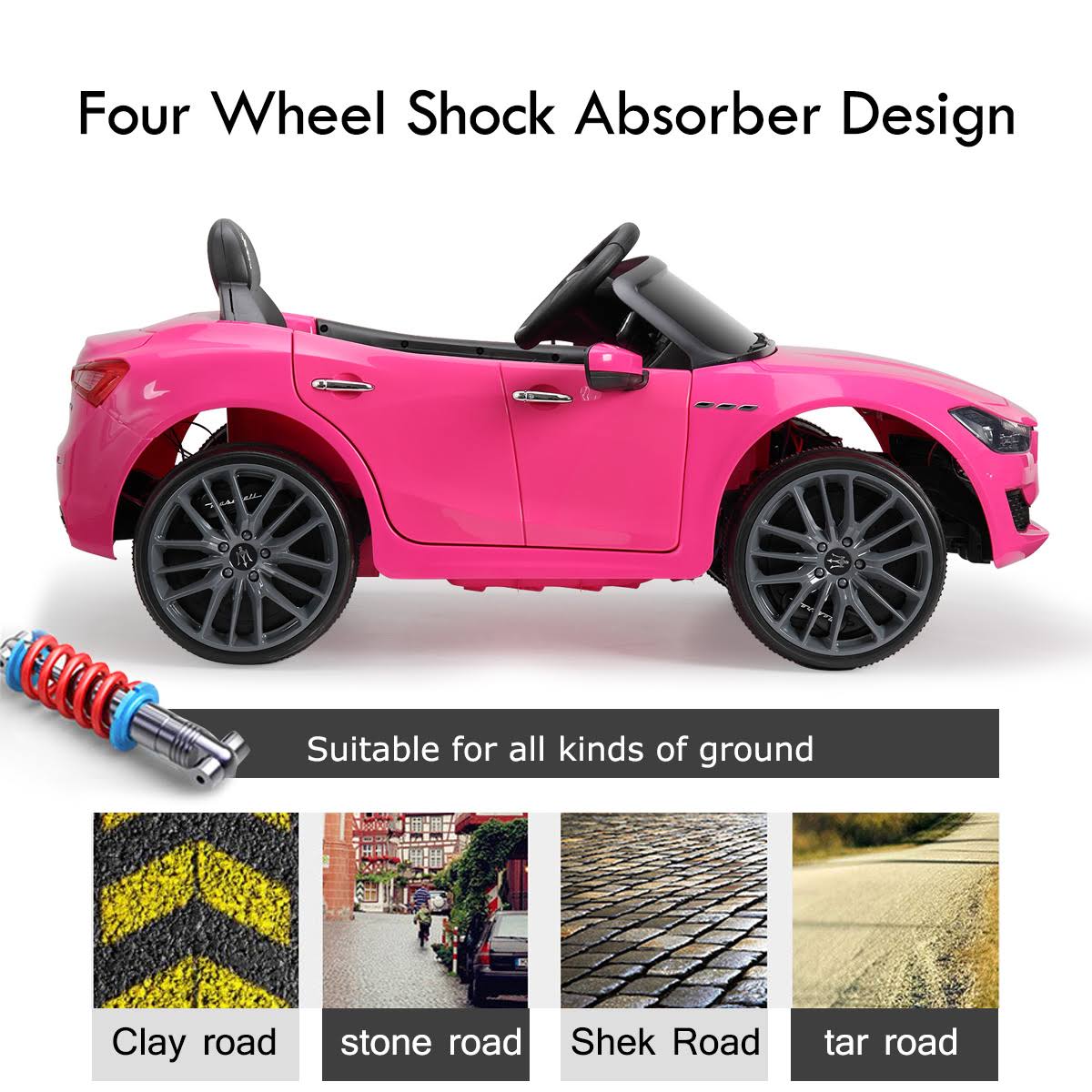 12V Pink Kids Ride on Car with Remote Control I89377