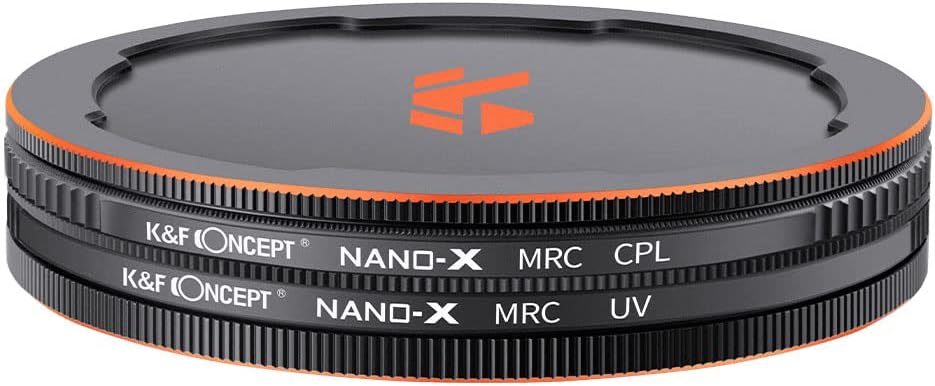 55mm Circular Polarizers Filter & MC UV Protection Filter Kit (2 pcs) with Lens Cap, 28 Multi-Layer Coatings X3527