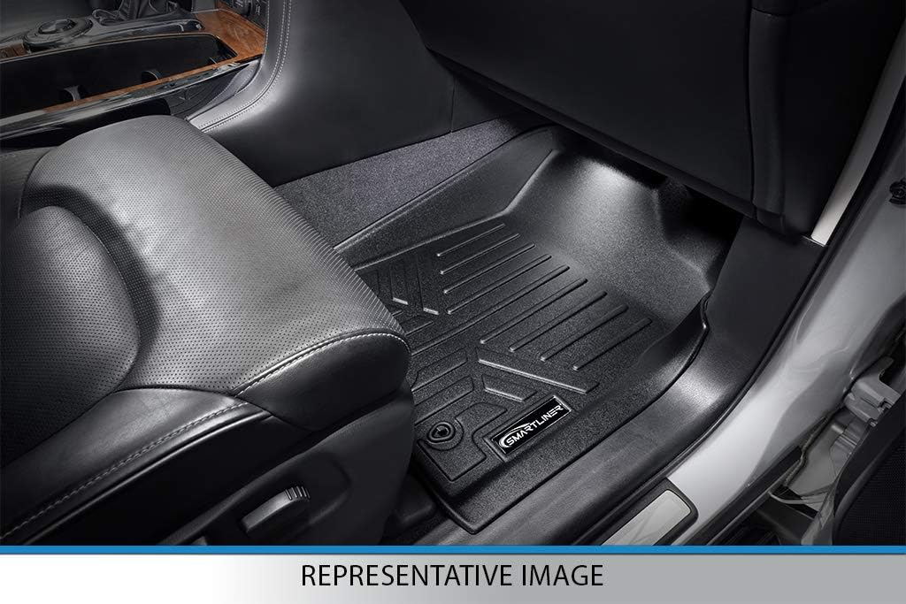Black Custom Fit Floor Mats 2 Rows and Cargo Liner Trunk Set L399088