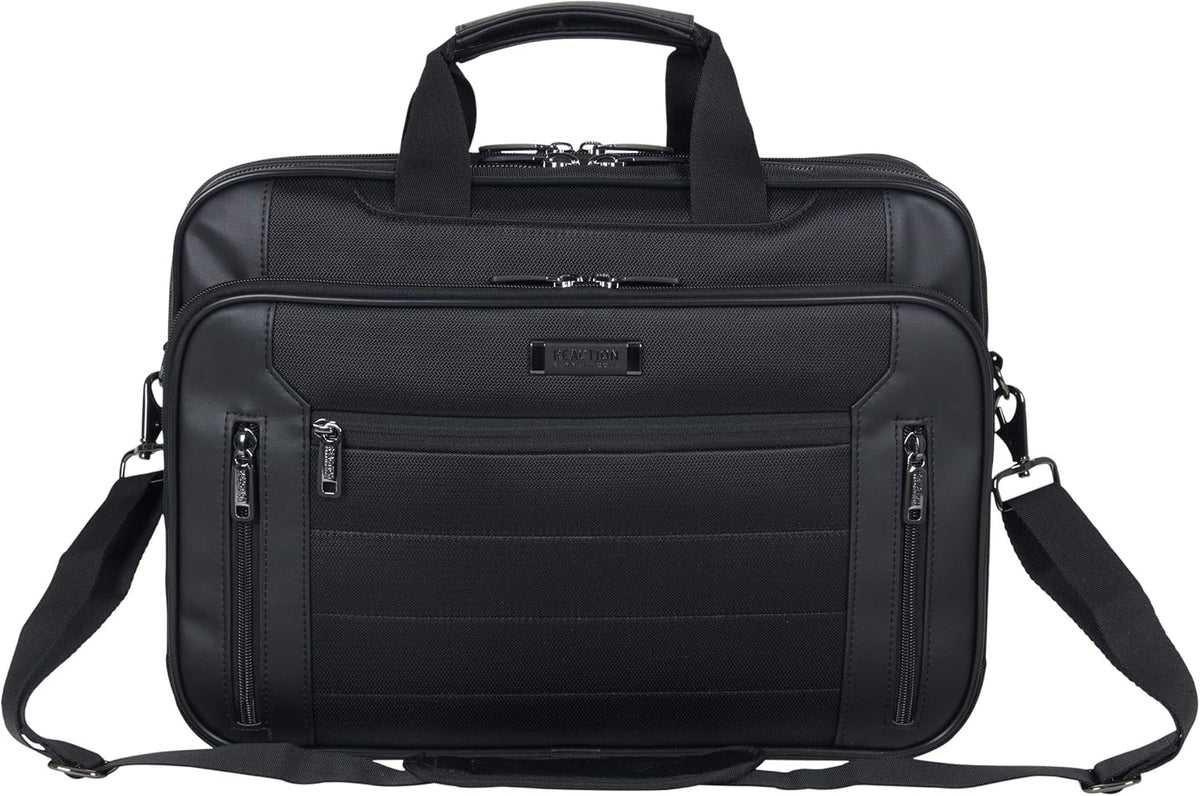 Black 1680d Polyester Dual Compartment 17" Laptop Portfolio F4830