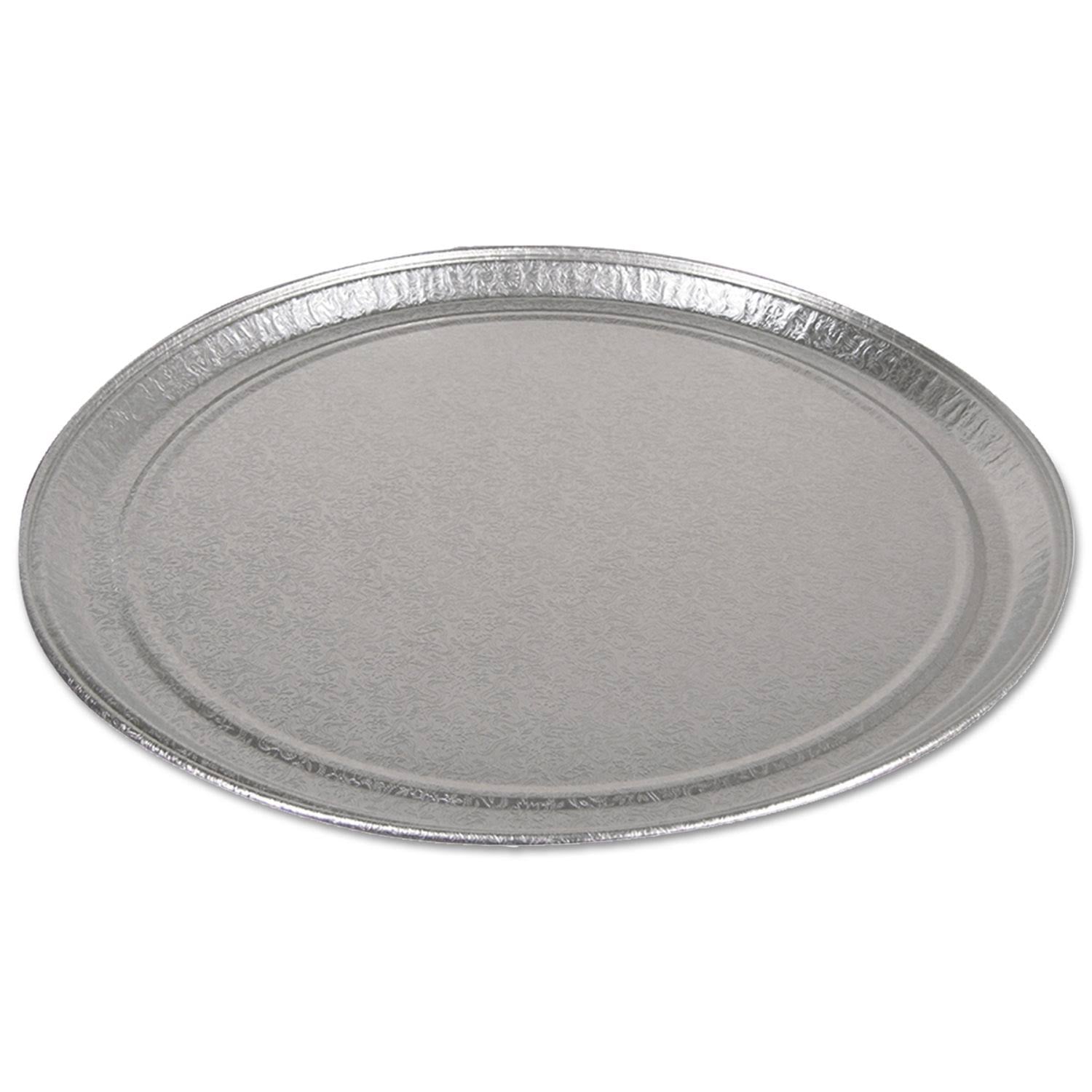 Aluminum Round Flat Embossed Tray Silver | 50/Case P8593