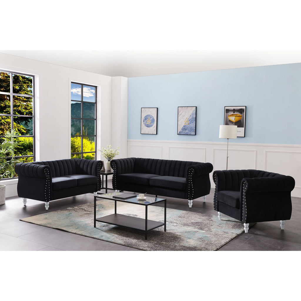 Velvet Chair in Black V10417