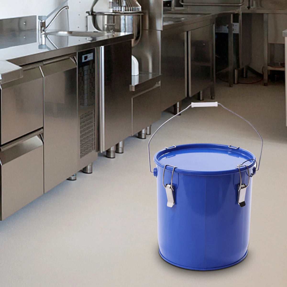Blue Fryer Grease Bucket Oil Disposal Caddy H417657