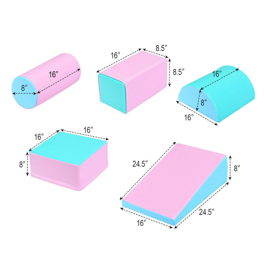 5-Piece Climb Activity Play Foam Blocks Pink D66516