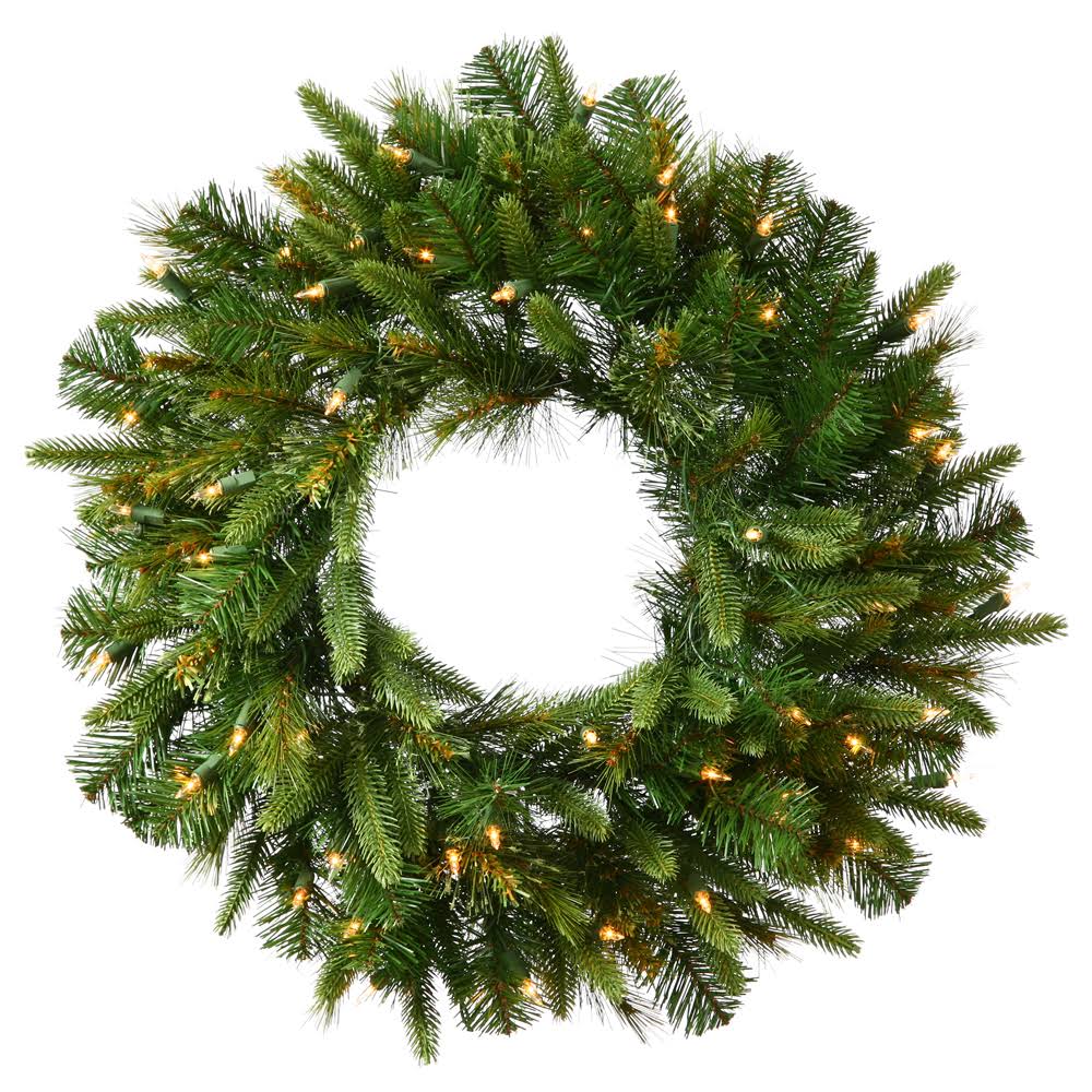 42 Cashmere Wreath with 100 Warm White LED Lights M96211