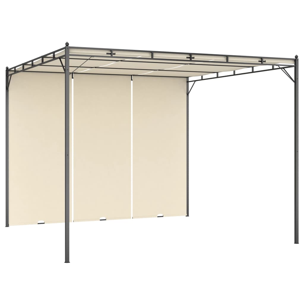 Cream Garden Gazebo with Side Curtain T2100