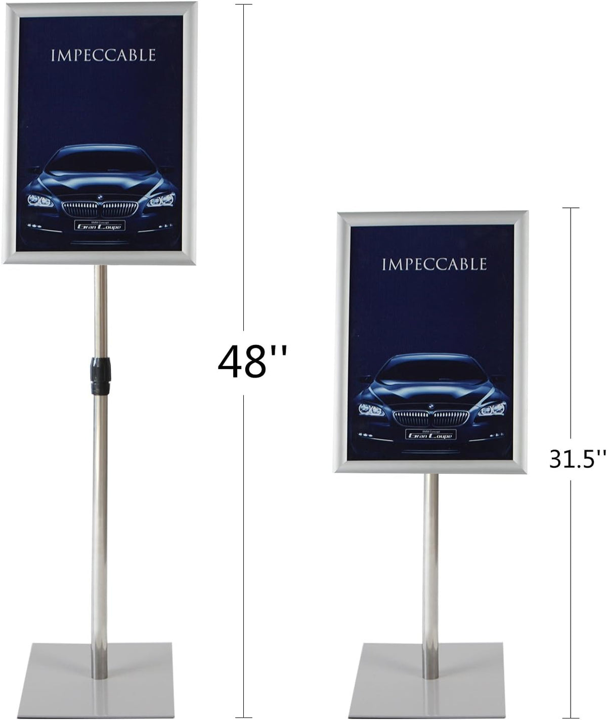 Adjustable Heavy Duty Pedestal Poster Stand with Square Steel Base U751