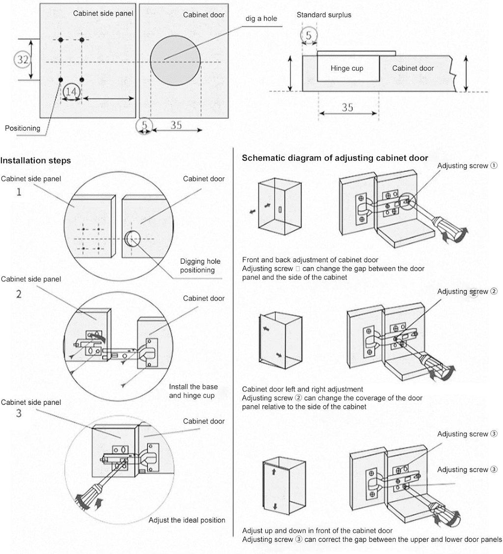 10Pcs Soft Close Full Overlay Cabinet Hinges S84590