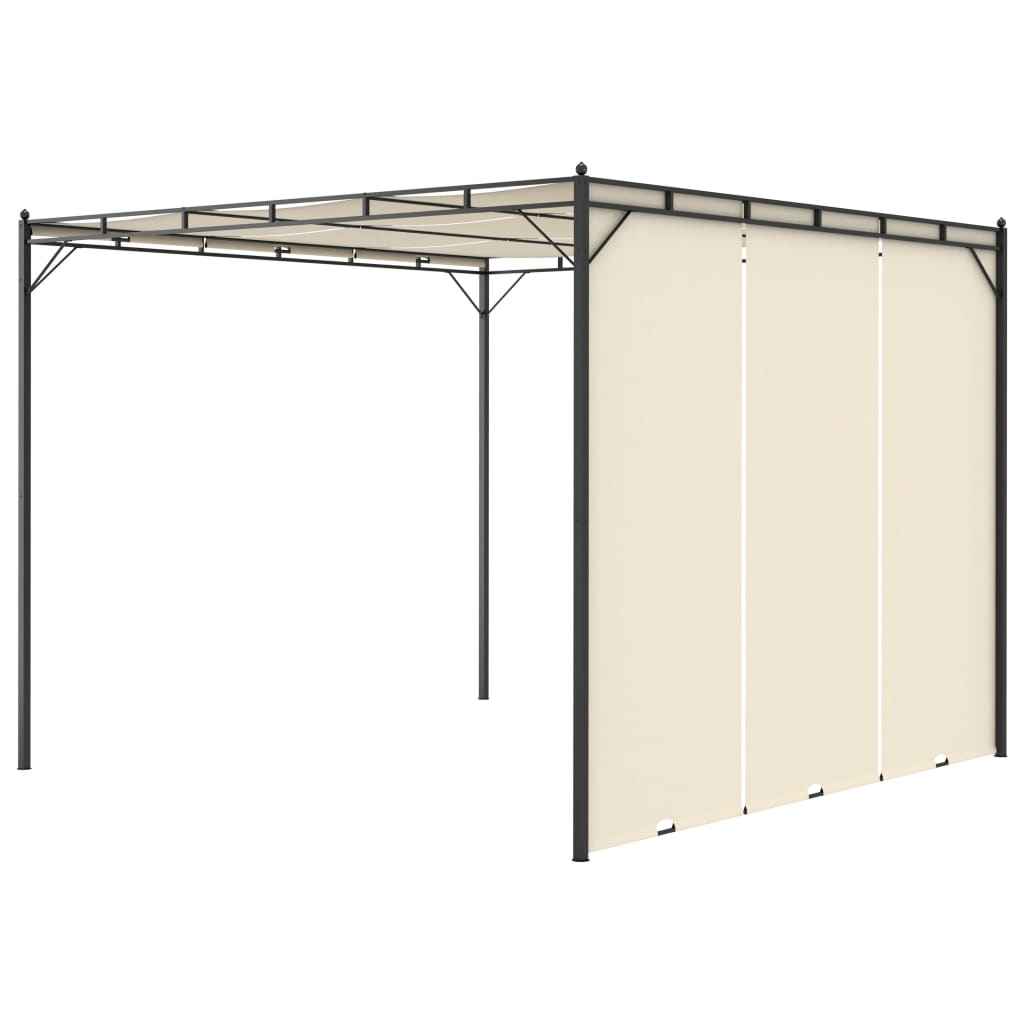 Cream Garden Gazebo with Side Curtain T2100