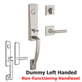 Miami Handleset with Left Handed Tube Lever and Contemporary Square Rose in Satin Nickel Z13616