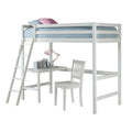 White Twin Study Loft with Chair E1685