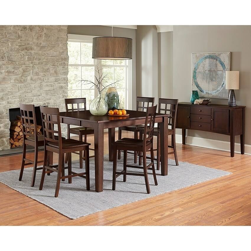 Espresso Window Pane Counter Chair Set of 2 L81000