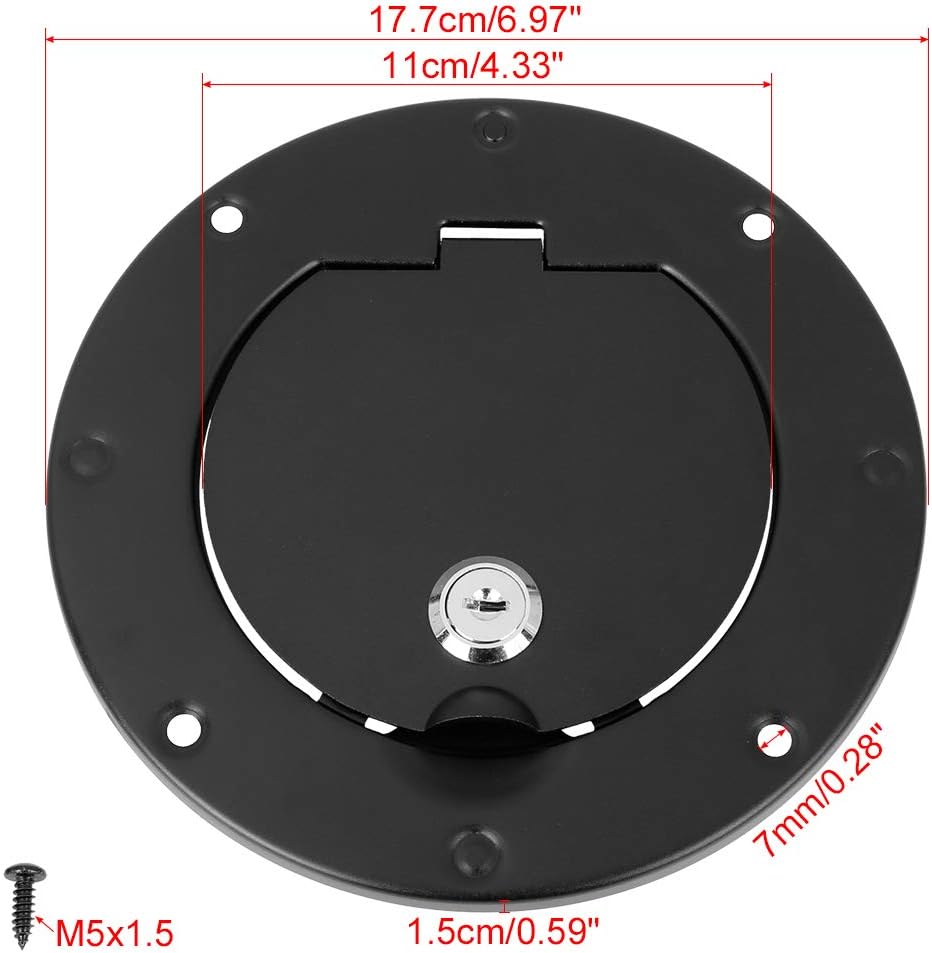 Black Locking Gas Cap Fuel Filler Door Cover Pack of 2 B60622