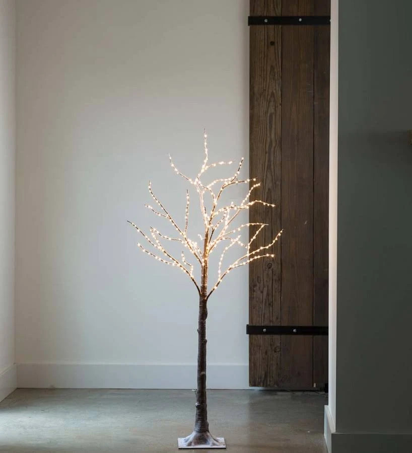 Birch LED Lighted Tree, Medium 5"H - Brown W7865