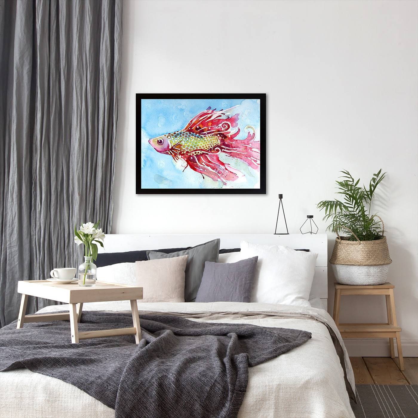 Black Frame Fish Swim Picture D2272