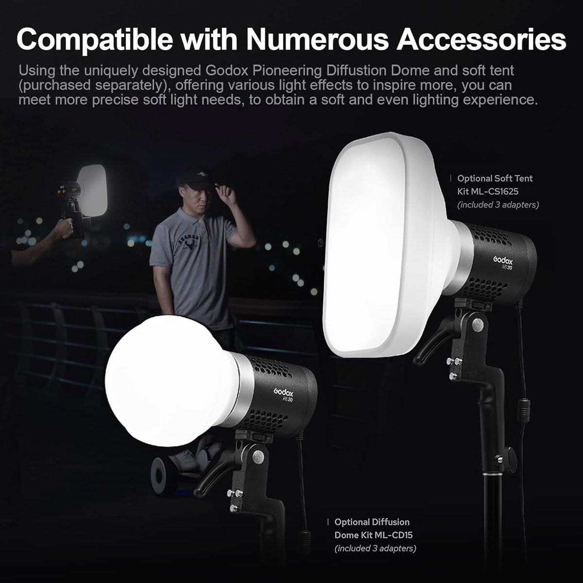 ML30 LED Video Light 5600K CRI96+ TLCI 97+ Q424048