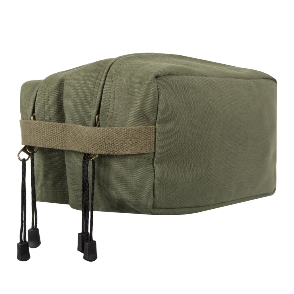 Olive Canvas Travel Toiletry Dopp Kit Bag R8529
