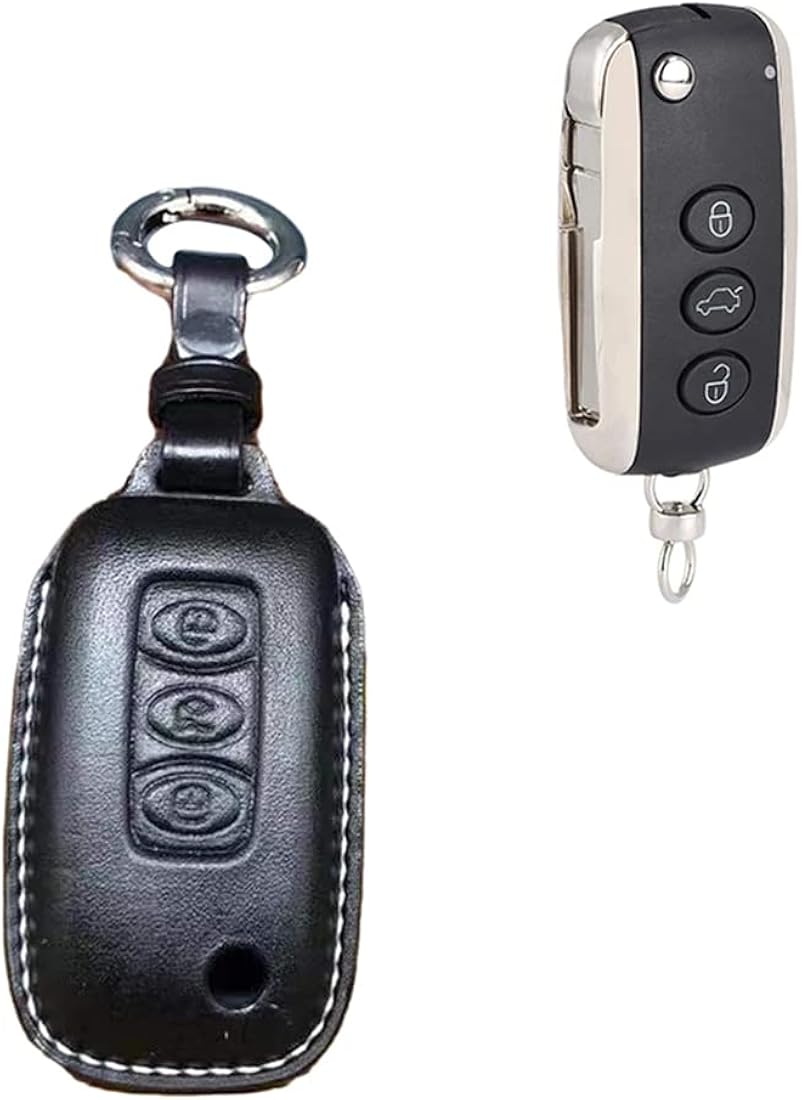 Genuine Leather Remote Key Fob Case Cover with Key Chain Pack of 2 U615