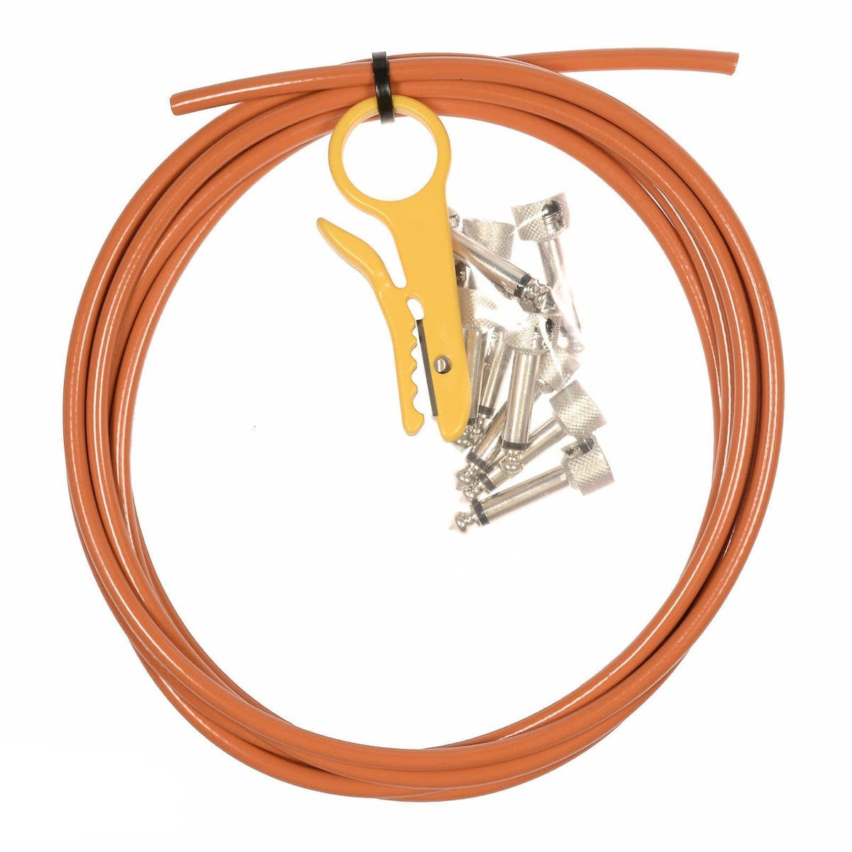 Solder-Free Pedal Board Kit 10' with 10 Angle Plugs Orange D96336