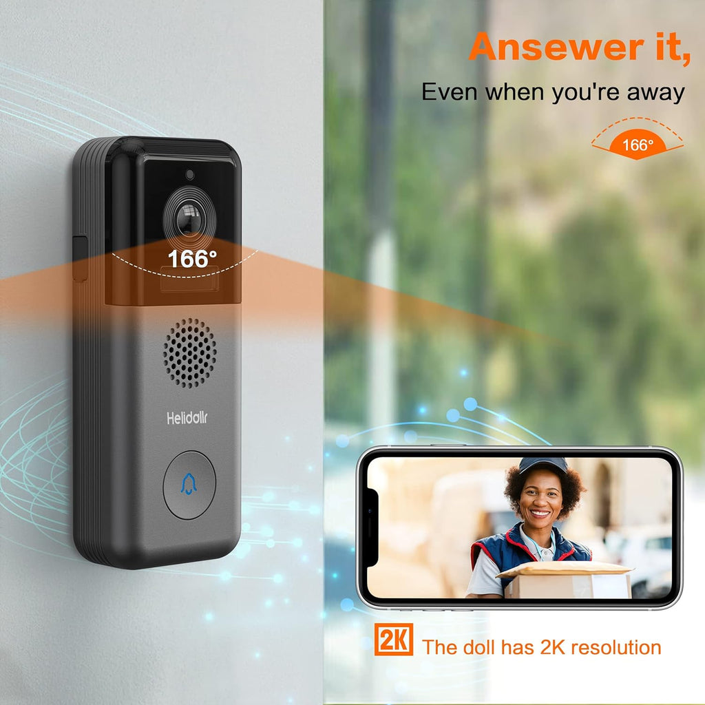 2K Wireless Video Doorbell Camera with Night Vision O83967