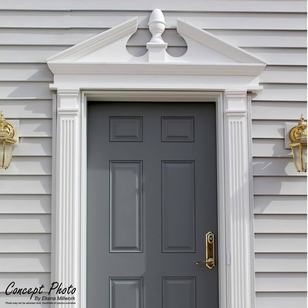 28x22W x 8x22H x 2x22P Elliptical Sunburst PVC Pediment W92426