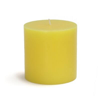 Yellow Unscented Pillar Candle Y6792