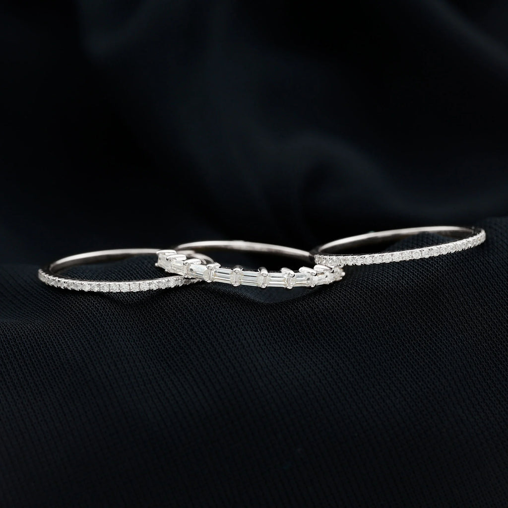 925 Sterling Silver Moissanite Ring Set R206574