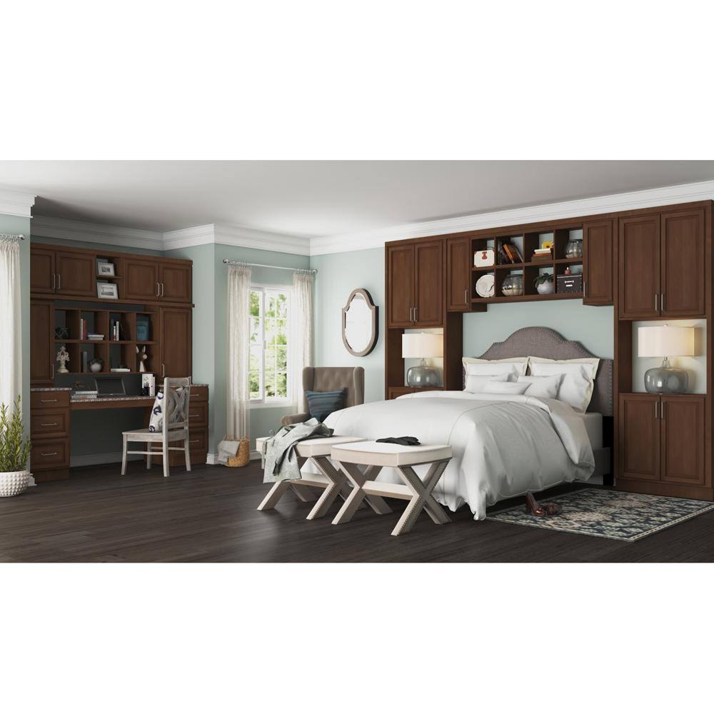 Cognac Red Above Refrigerator Deep Wall Bridge Kitchen Cabinet S11597