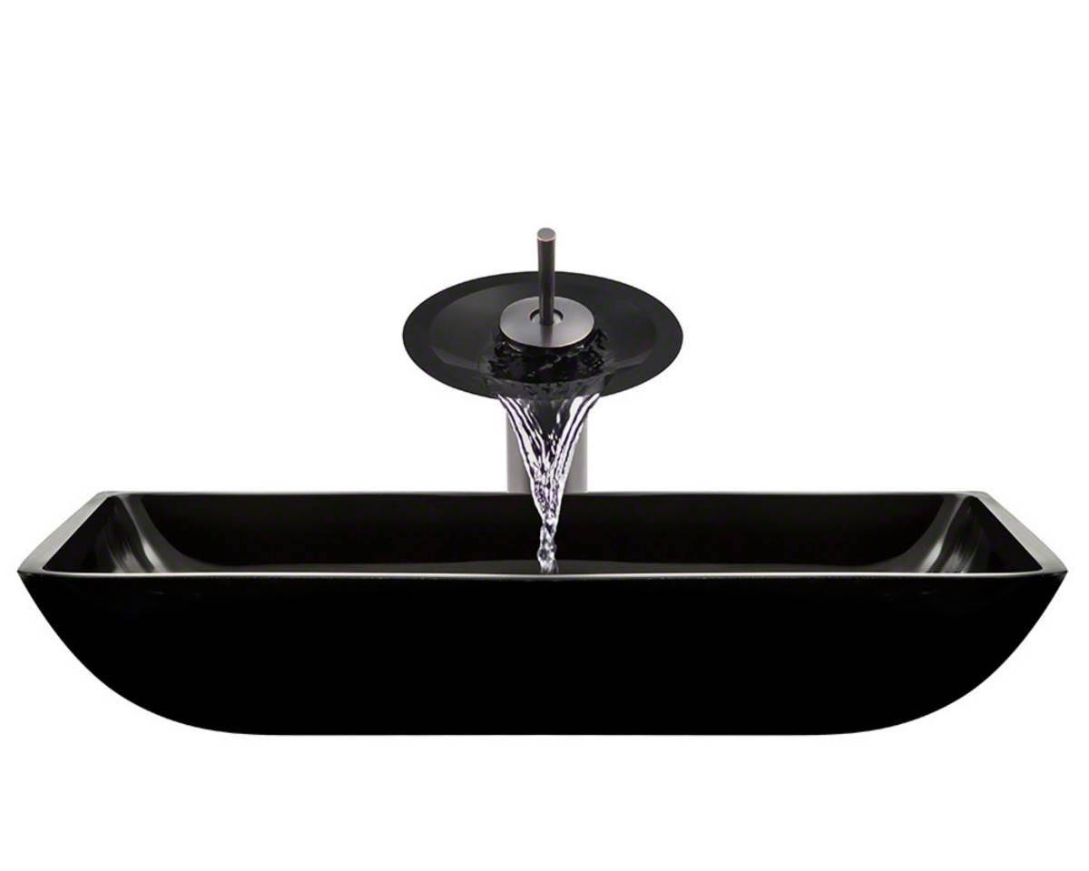 Black-ABR Bathroom Waterfall Faucet Ensemble L6348