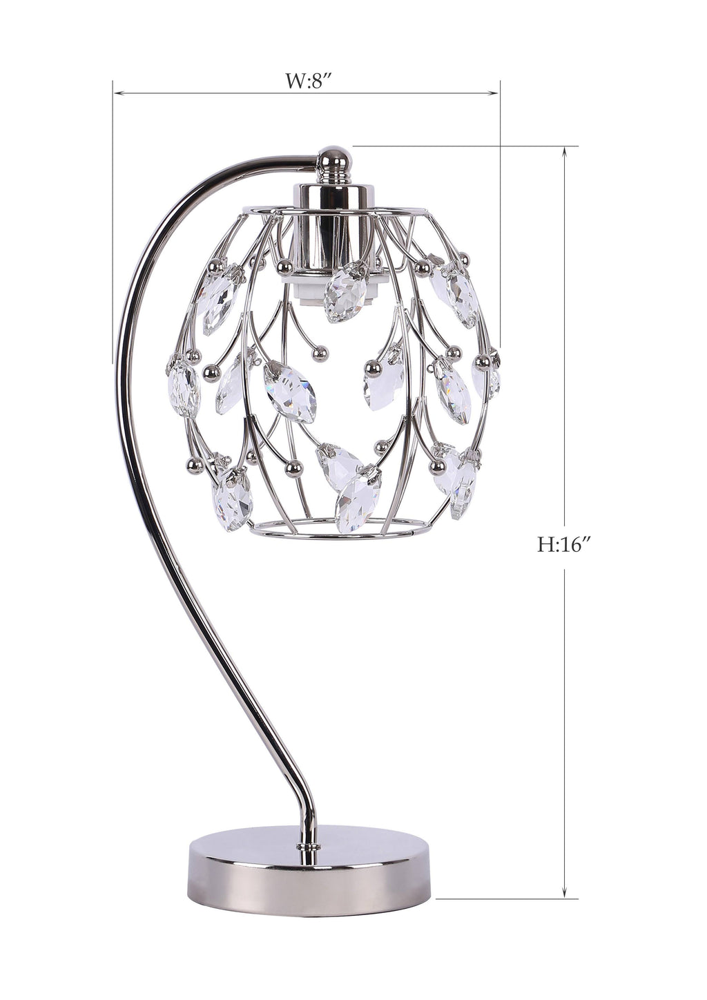 Polished Nickel Task Lamp with Crystalline Metal Shade (2-Pack) V388