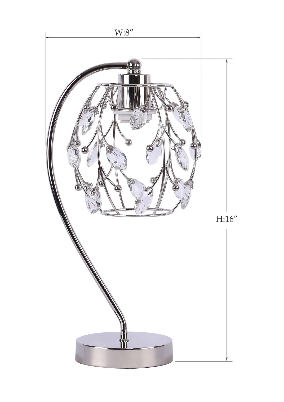 Polished Nickel Task Lamp with Crystalline Metal Shade (2-Pack) V388