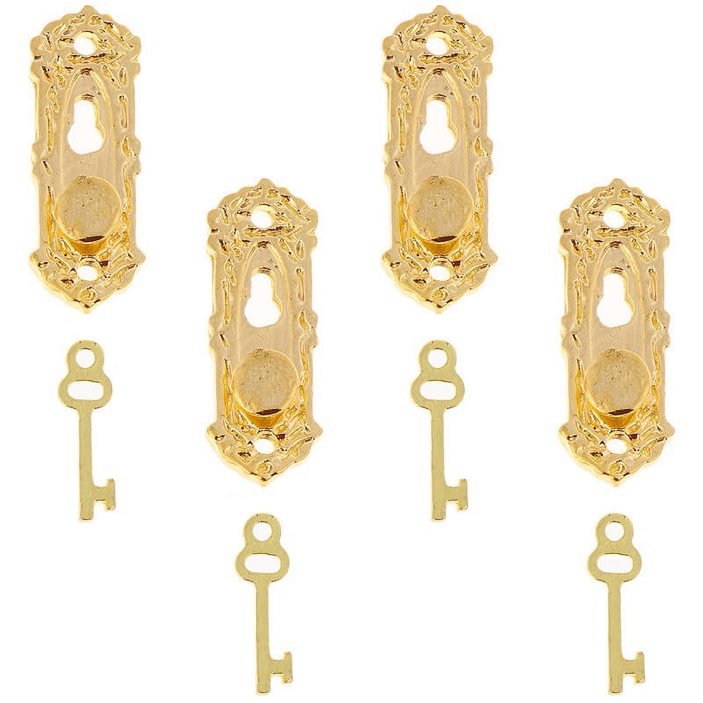 Mini Golden Metal Door Handle with Key X376430
